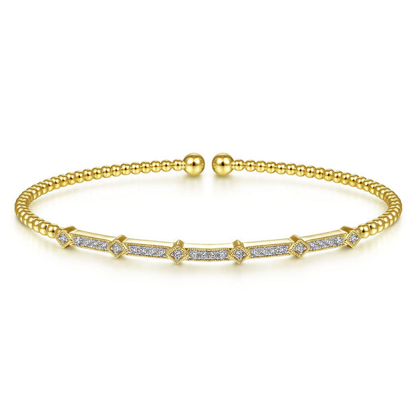 14K Diamond Station Bujukan Bangle Bracelet