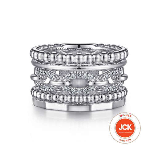 Bujukan White Sapphire Stackable Ring