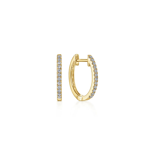 Classic 15mm Diamond Pavé Huggie Earrings