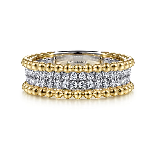 Three Row Diamond and Bujukan Beaded Ring