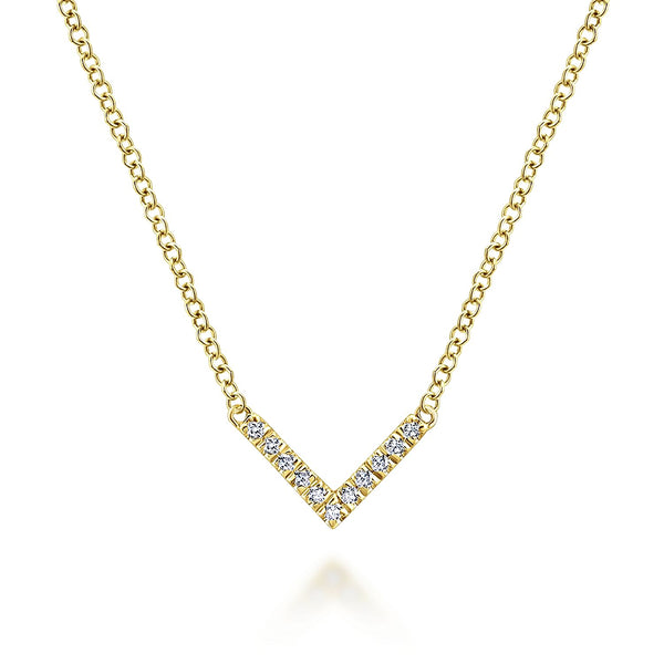 14K Diamond Chevron Necklace