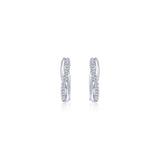 15mm White Sapphire Twisted Huggie Earrings