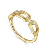 Ladies Diamond Link Chain Ring