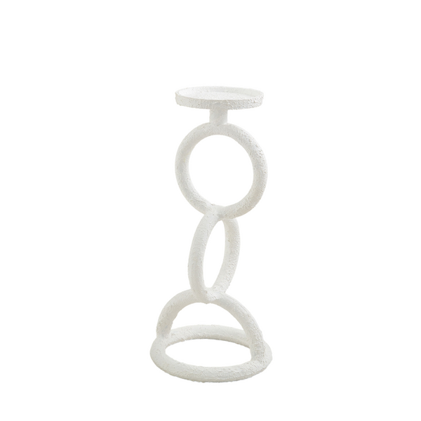 Mud Pie White Link Candlestick - Small