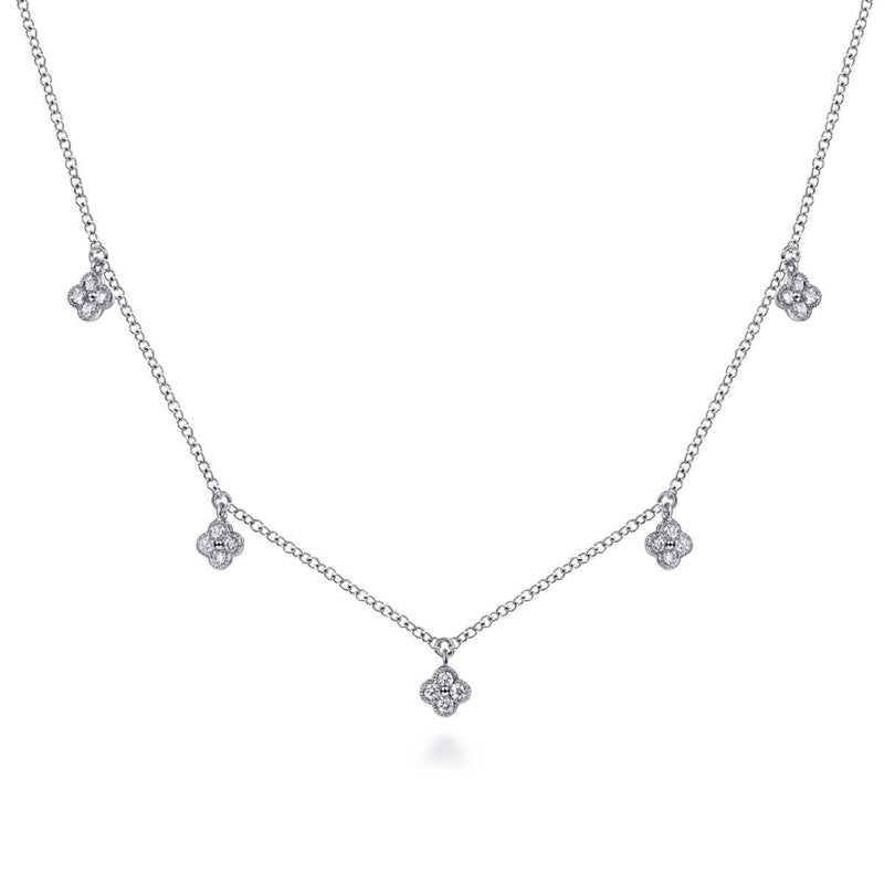 Diamond Pave Clover Drop Necklace