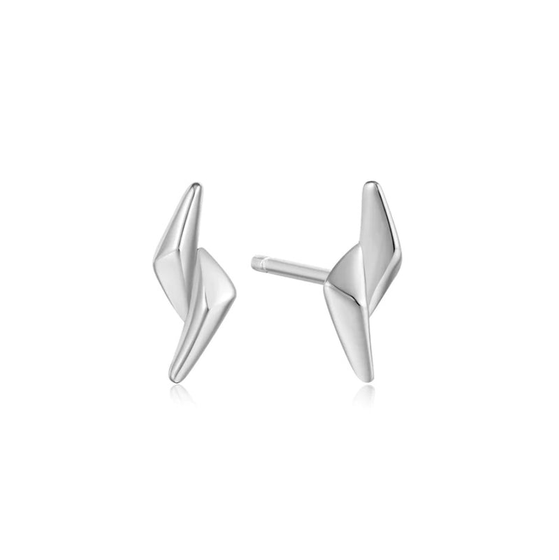 Sterling Silver - Silver Double Spike Stud Earrings