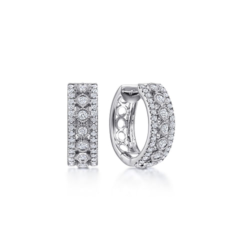 15mm Diamond Huggie Earrings