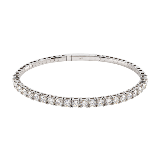 14k White Gold Diamond Flex Bangle Bracelet