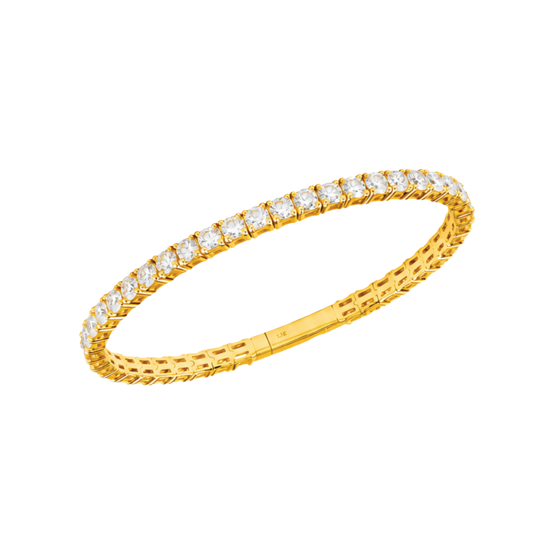 14k Gold Diamond Flex Bangle Bracelet