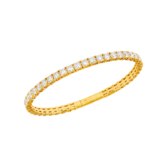 14k Gold Diamond Flex Bangle Bracelet