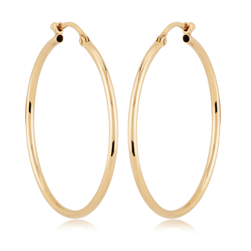 14K Gold Thin Large Hoop Earrings