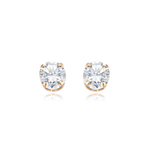 14K Gold Back - 0.60ctw Cubic Zirconia Stone Earrings