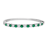 14k Emerald & Diamond Bangle