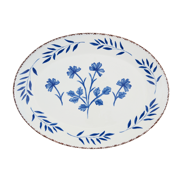 Mud Pie Blue Floral Platter