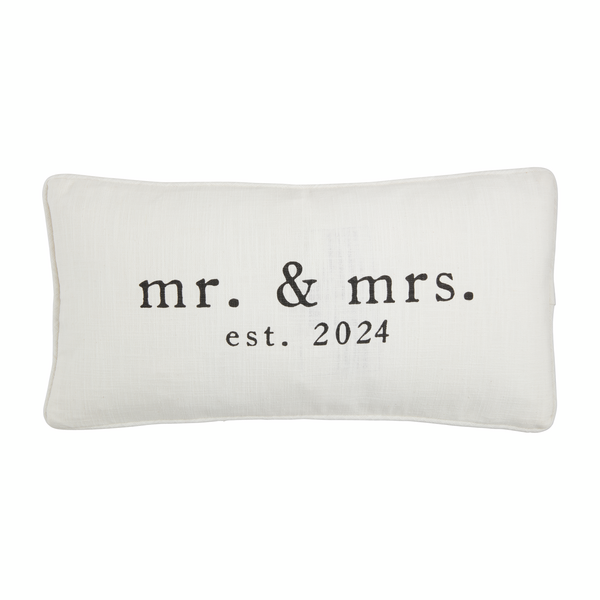 Mud Pie Mr. and Mrs. Lumbar Pillow