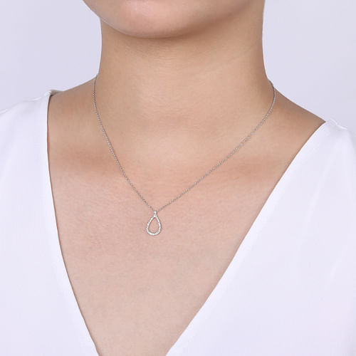 Teardrop Diamond Pendant Necklace