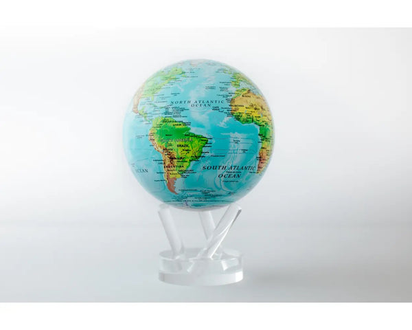 6" Relief Blue Map Globe
