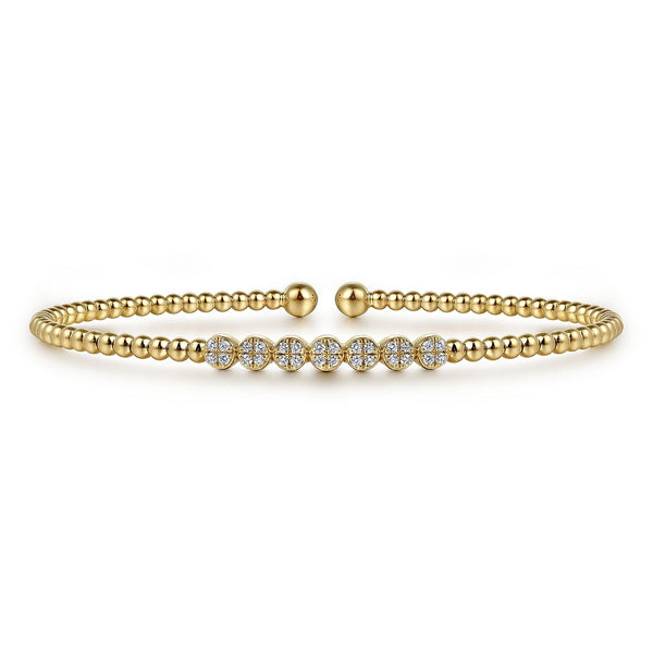 14K Pave Diamond Station Bujukan Bracelet