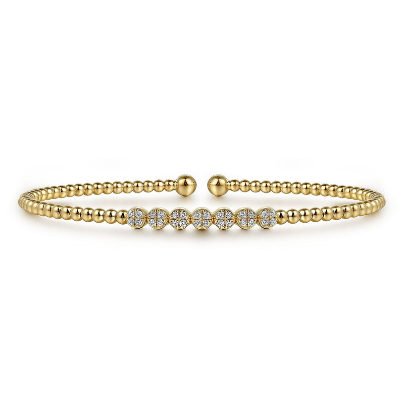 14K Pave Diamond Station Bujukan Bracelet