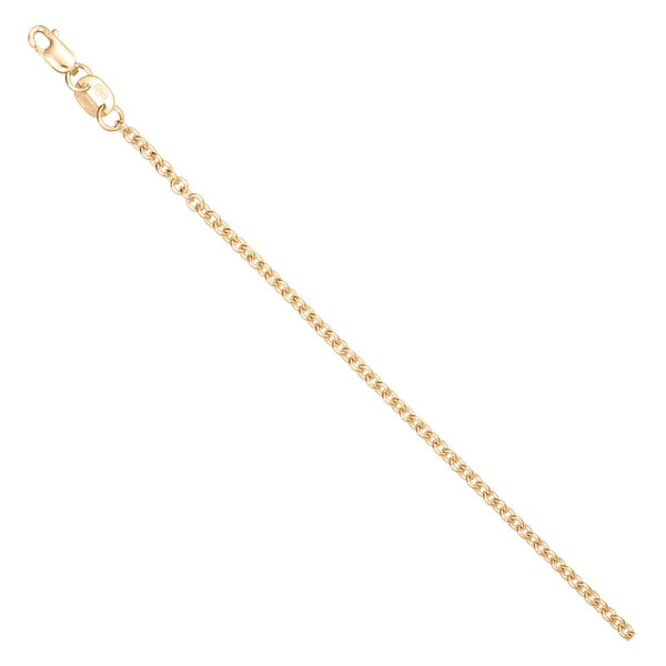 14K Yellow Gold 2mm Round Cable Chain Bracelet