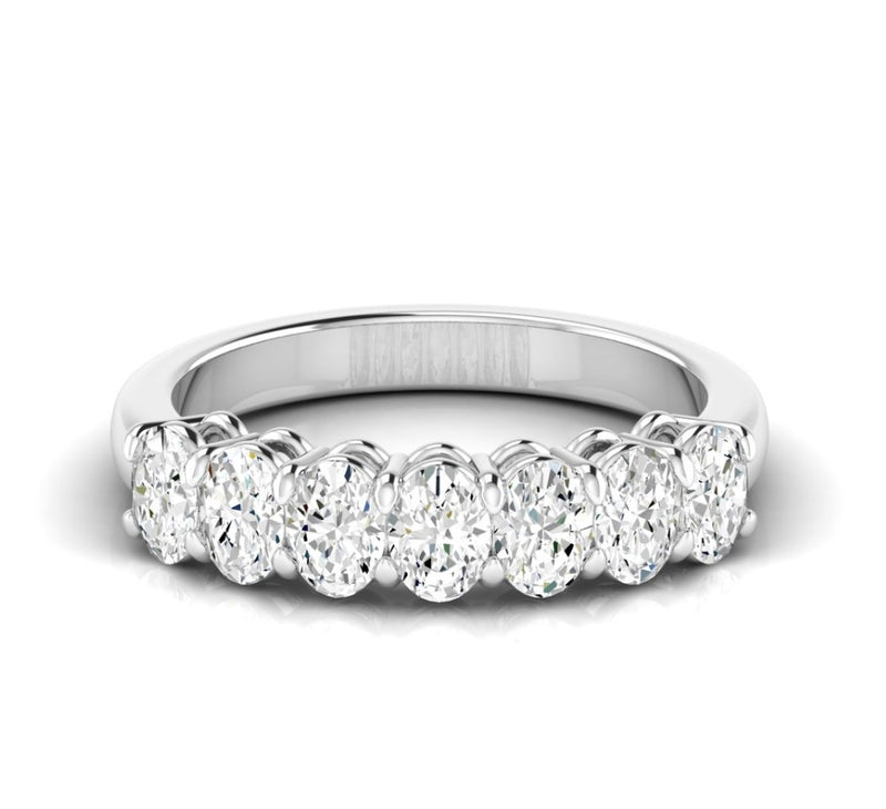 14K Lab Grown Dia Seven Stone Oval Band