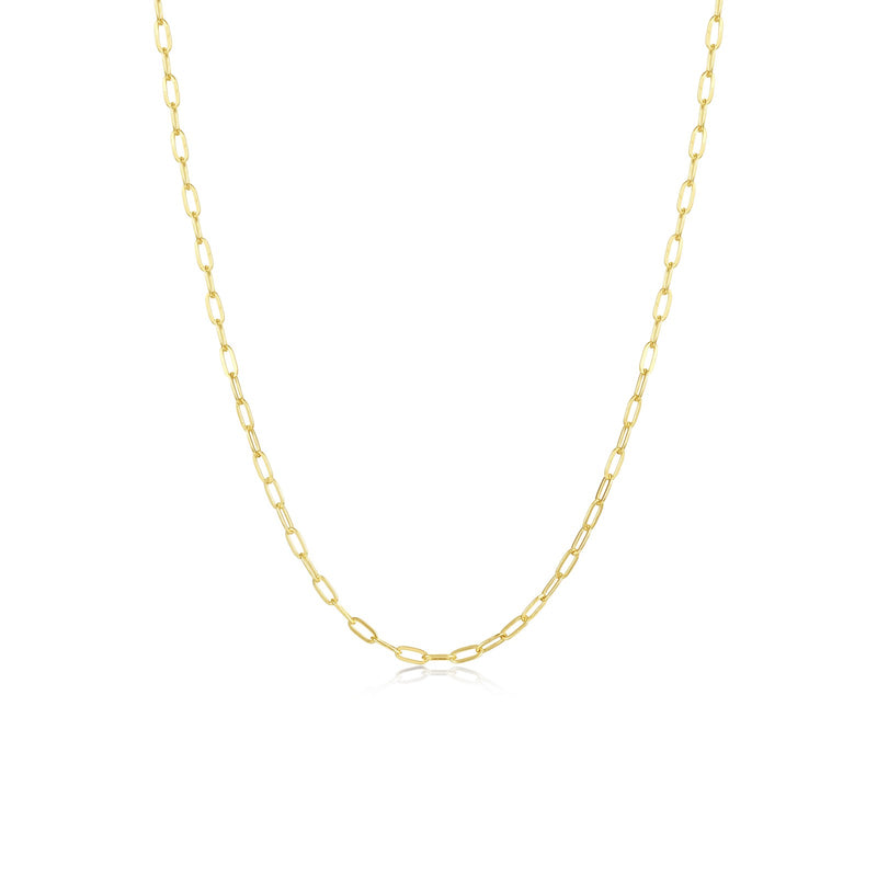 Gold Tone Small Paperclip Chain