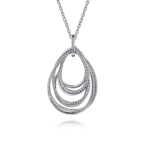 Multi-Row Teardrop Pendant Necklace