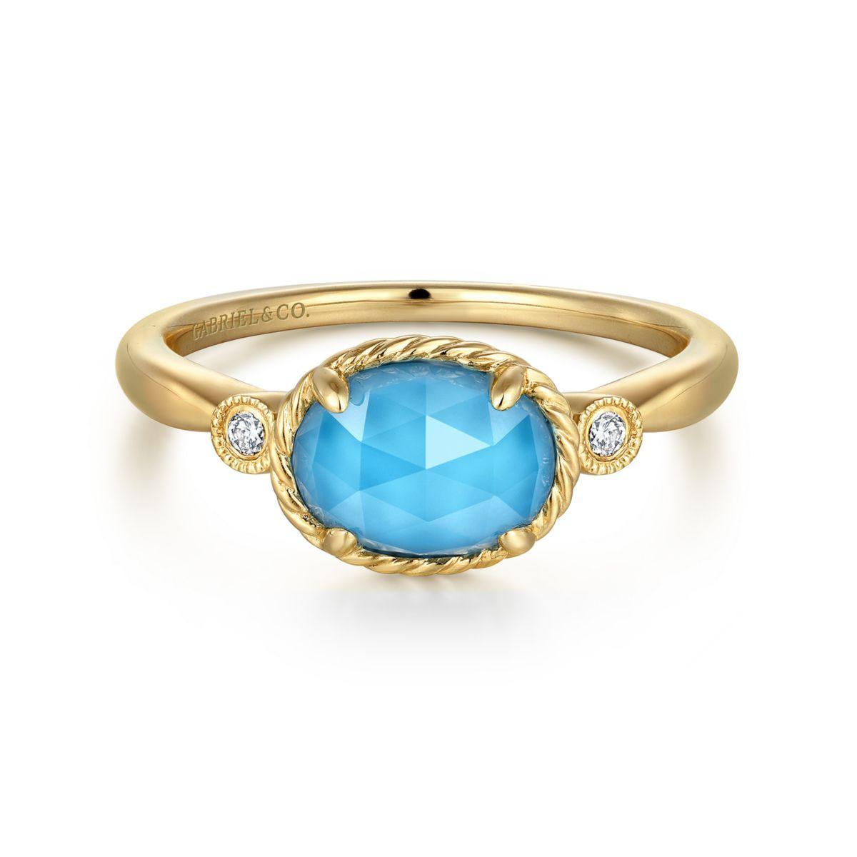 Crystal/Turquoise Diamond Ring