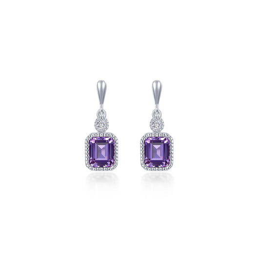 February Birthstone Dangle Earrings