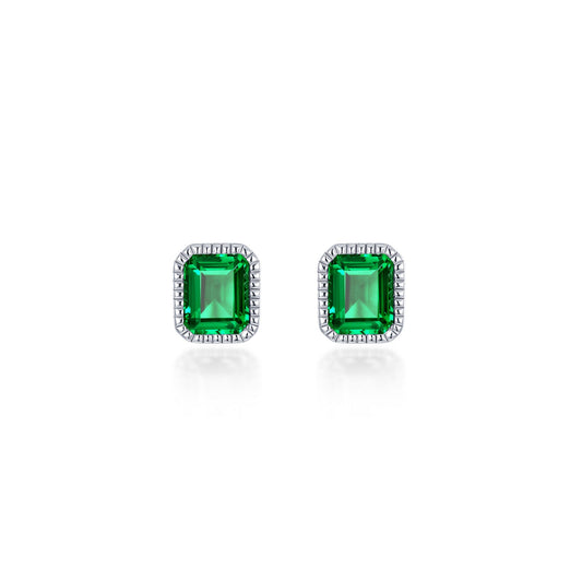 May Birthstone Solitaire Stud