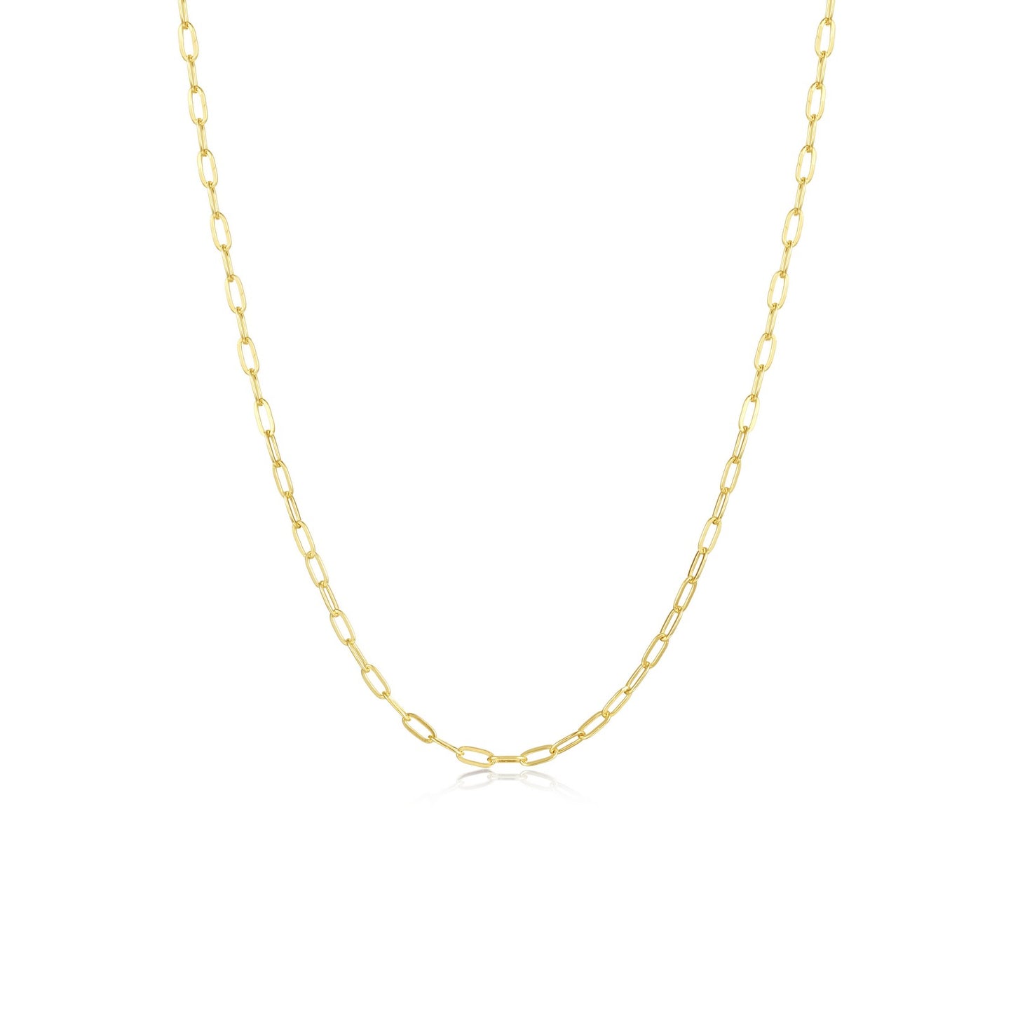 Gold Tone Small Paperclip Chain