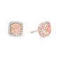 Cushion Halo Stud Earrings