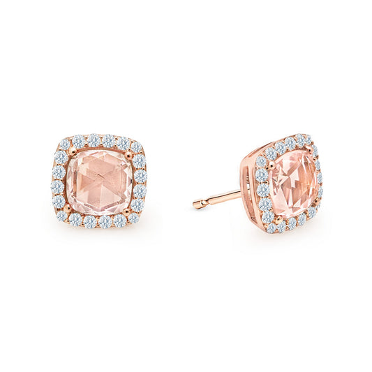 Cushion Halo Stud Earrings