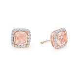Cushion Halo Stud Earrings