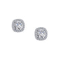 Cushion Halo Stud Earrings