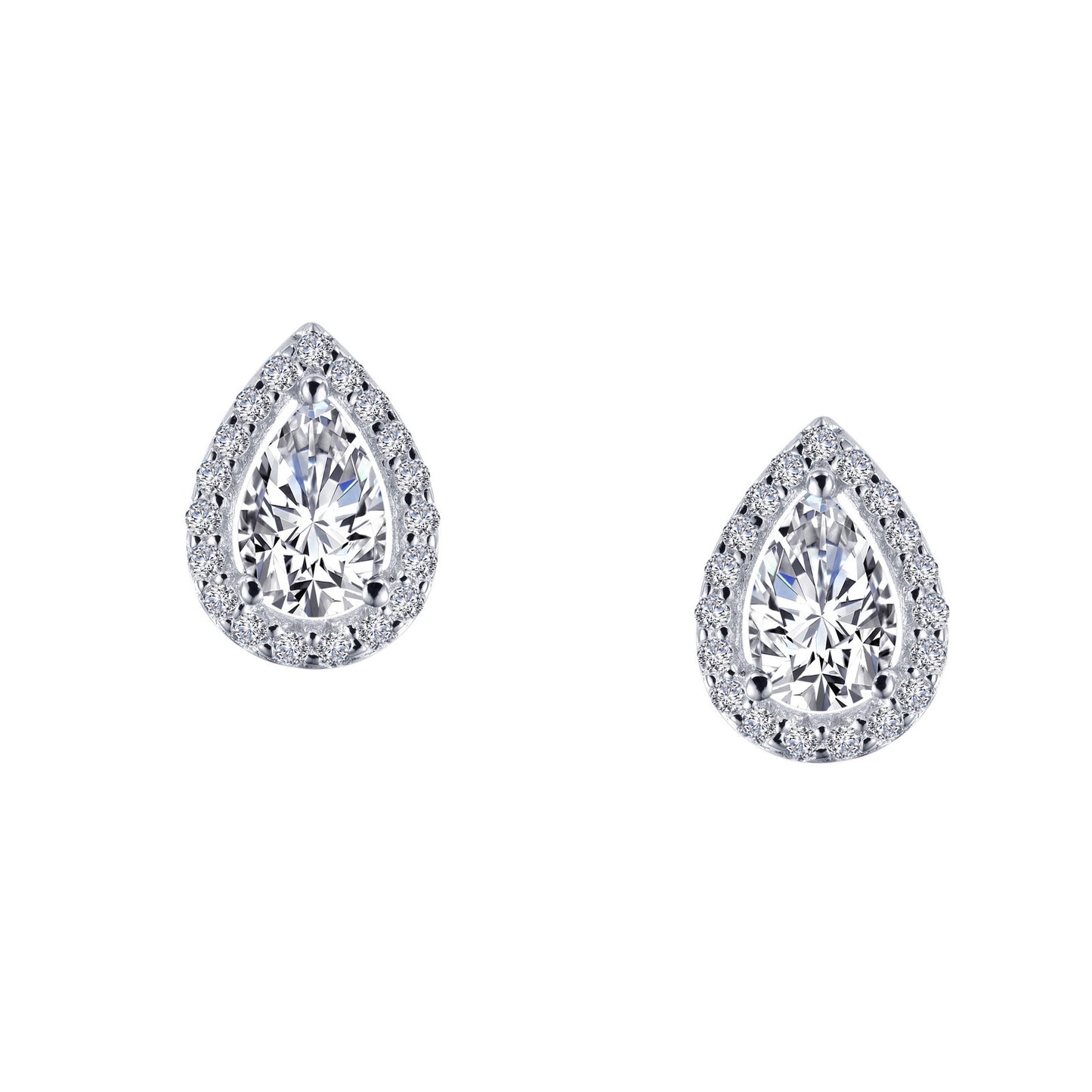 Pear Halo Stud Earrings