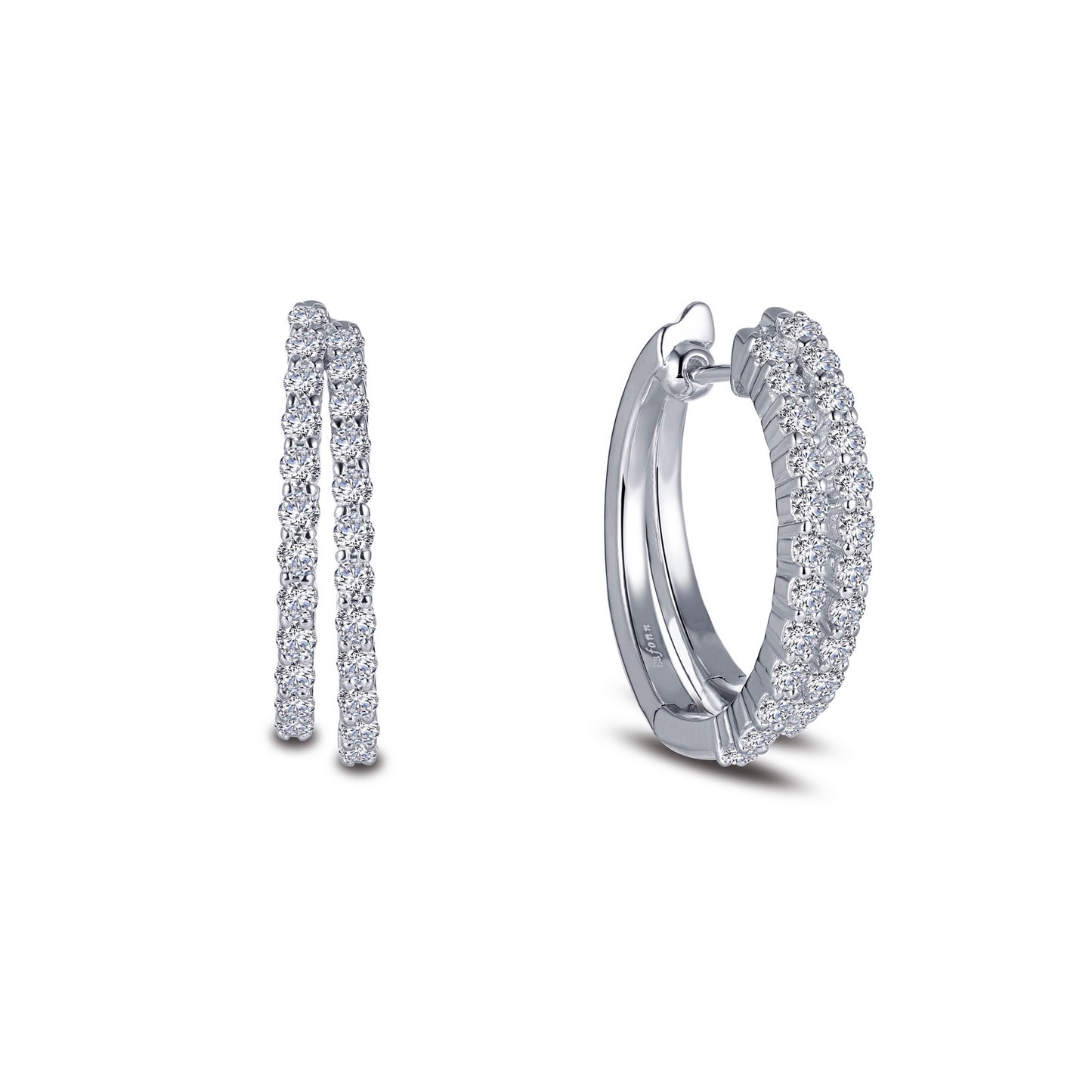 Double Row Split Hoop Earrings