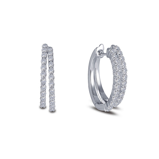 Double Row Split Hoop Earrings
