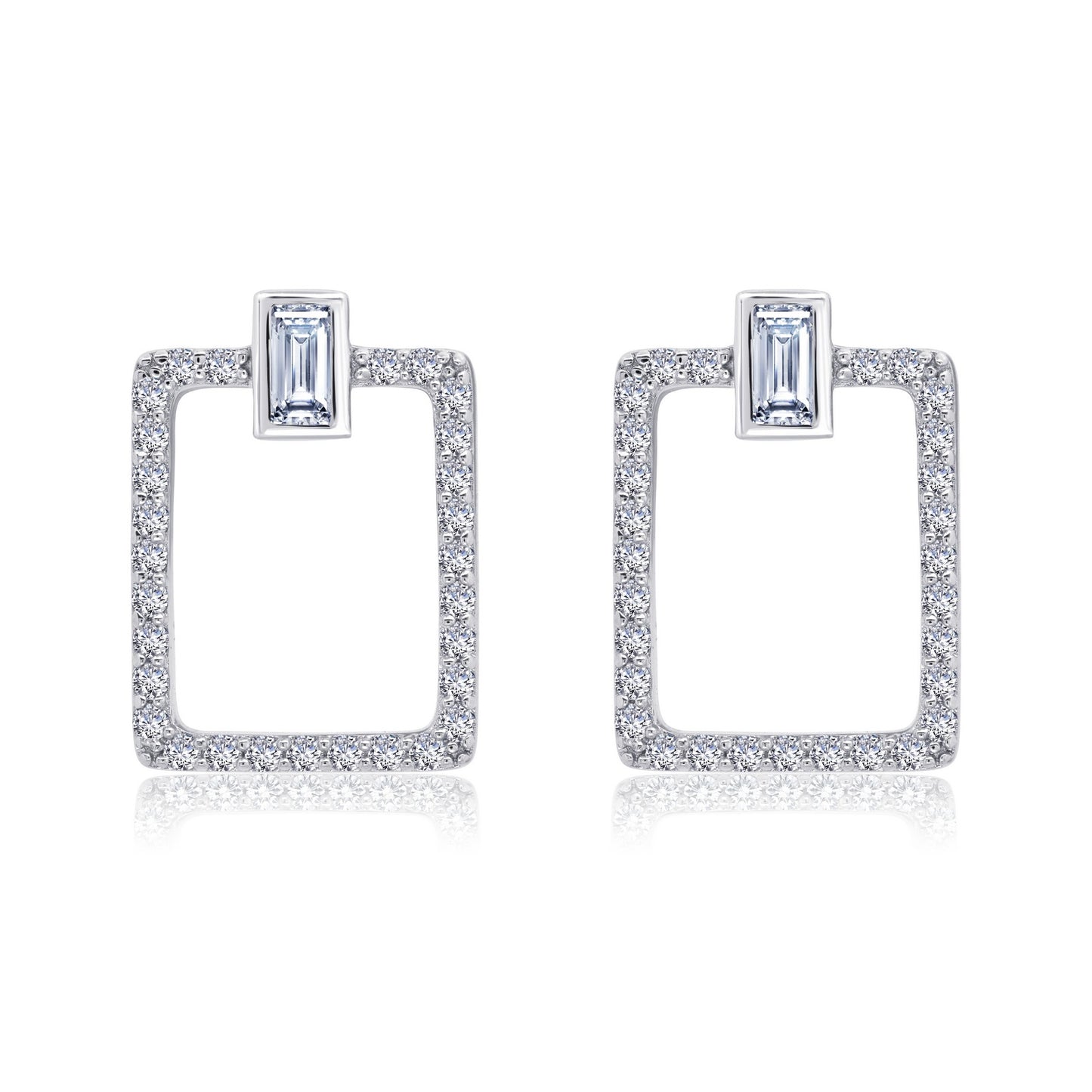 Open Rectangle Drop Earrings