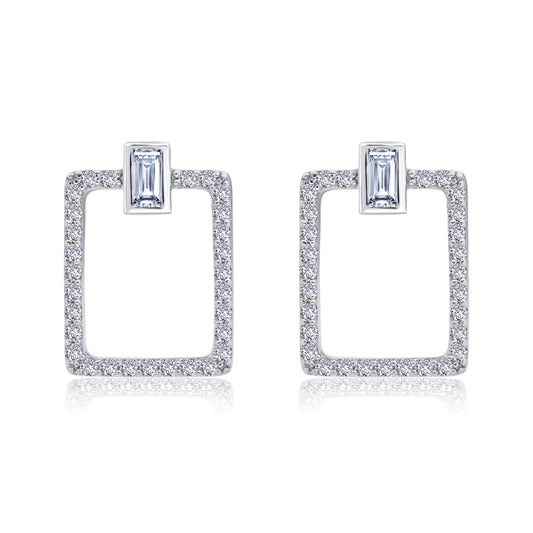 Open Rectangle Drop Earrings