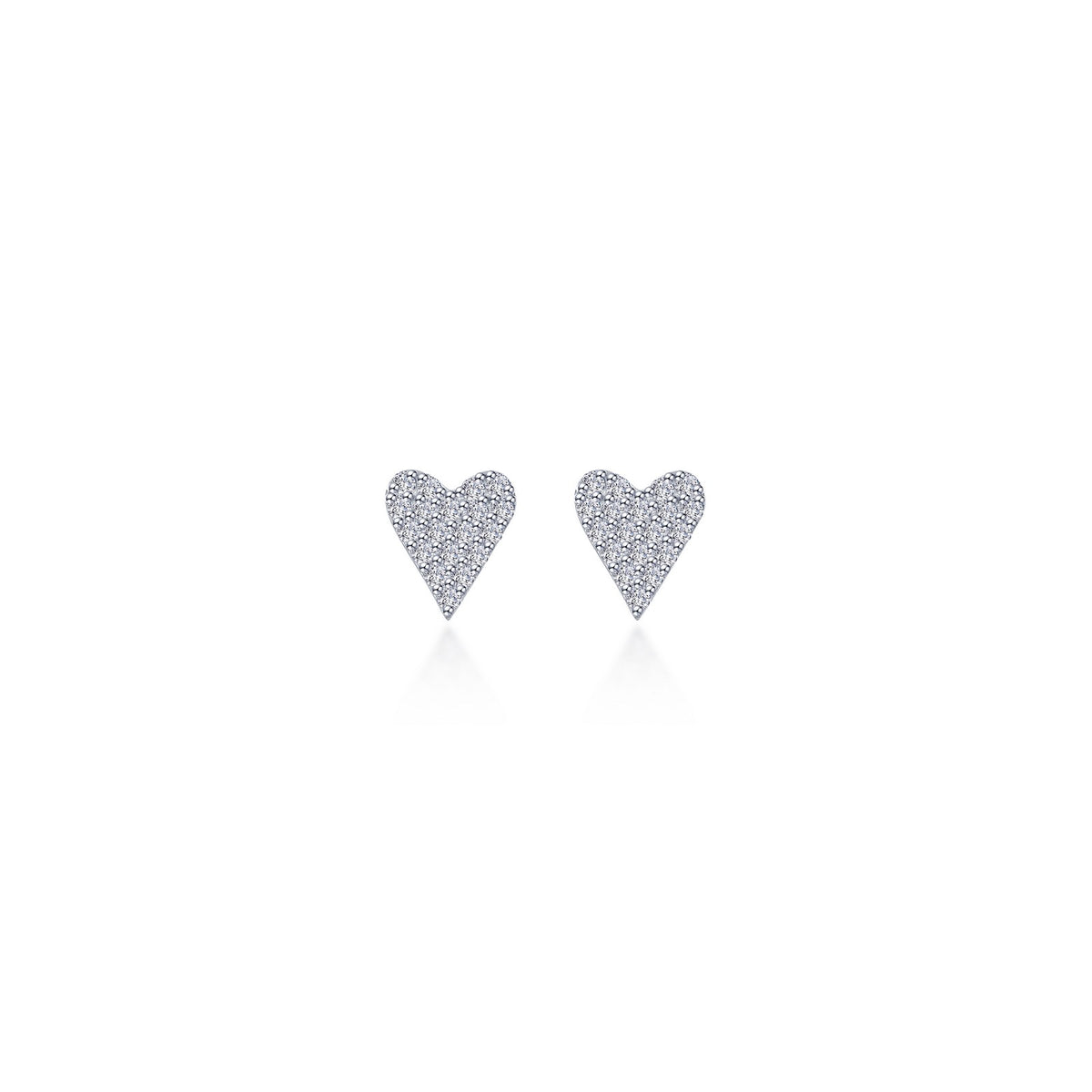 Pave Heart Stud Earrings