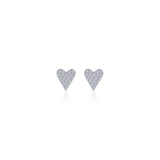 Pave Heart Stud Earrings