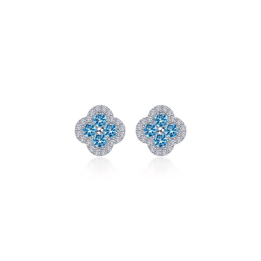 0.8 CTW Halo Stud Earrings