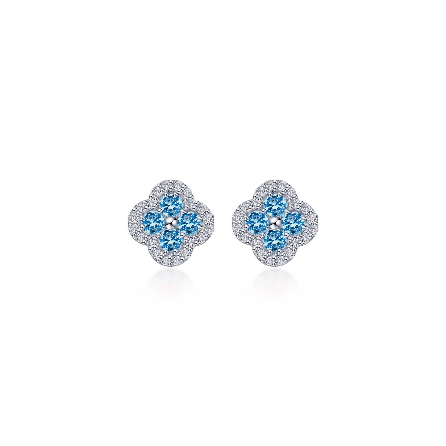 0.8 CTW Halo Stud Earrings