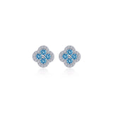 0.8 CTW Halo Stud Earrings
