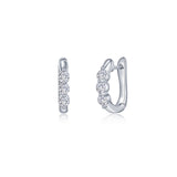 3 Stone Huggie Earrings 1.0 CTW