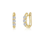 1.5 CTW 3-Stone Huggie Hoop Ea