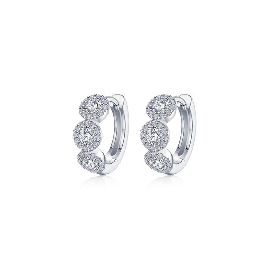 Trinity Halo Huggie Earrings