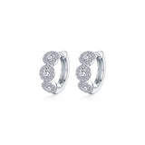 Trinity Halo Huggie Earrings