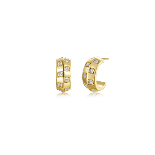 Barrel Beat Huggie Earrings